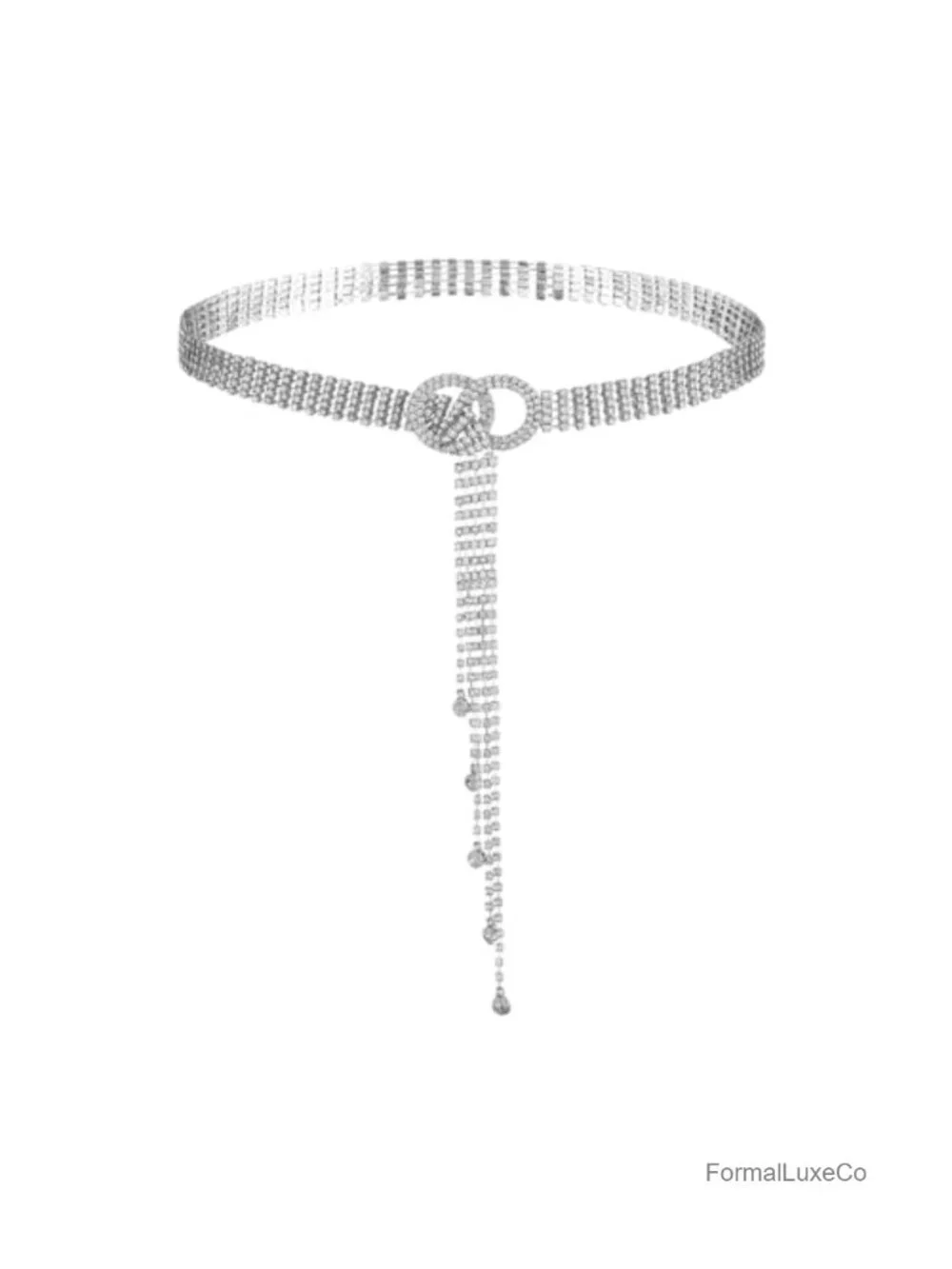 Rhinestone Crystal Chain Belt for Dress Sparkle Waist Chain - Adjustable